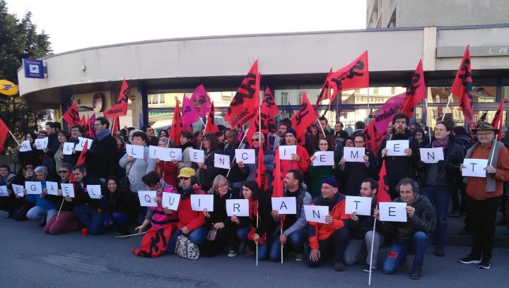 solidartité avec Gaël Quirante le 26 mars 2018 à Boulogne-sur-Mer au congrès fédéral de SUD éducation