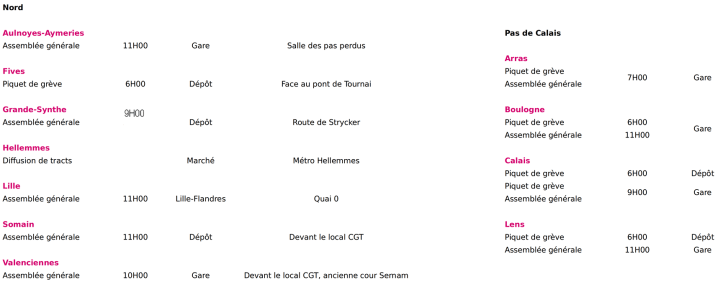 piquets de grève et AG du 4 avril 2018 dans le Nord PdC