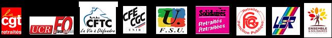 logos des 9 organisations de retraités mobilisées le 14 juin 2018