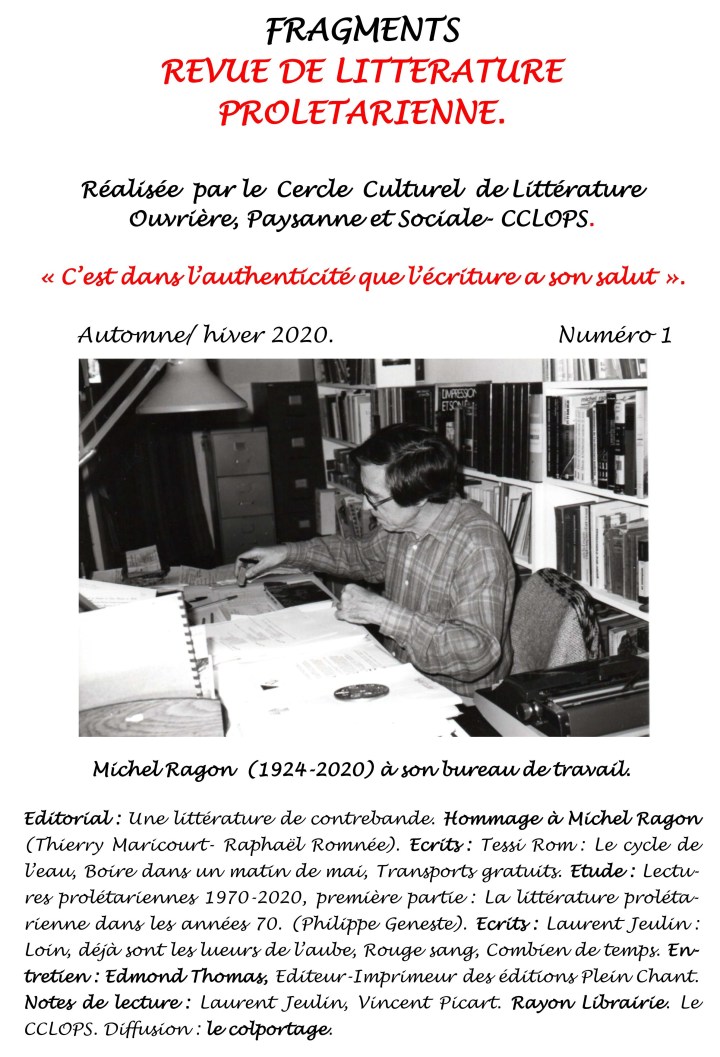 Fragments - numéro 01 - page 02 du communiqué de presse de présentation