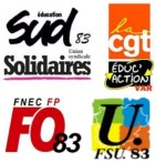 logos SUD éducation CGT éduc action FO FNEC et FSU 83