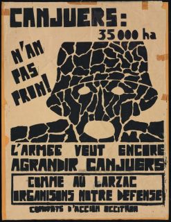 affiche des Comitats d'accion occitan contre le camp militaire de Canjuers (Var)